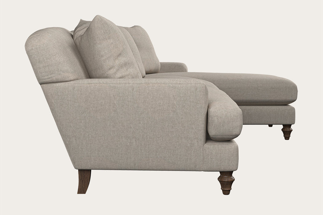 Deni Large Right Hand Chaise Sofa Brera Linen Natural