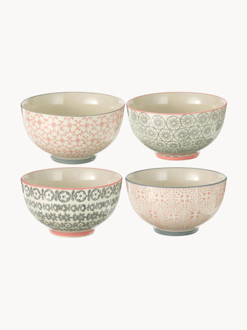 Bowls CÃÂ©cile with Small Pattern, Set of 4