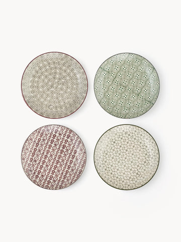 Breakfast Plates Karine with Small Pattern, Set of 4