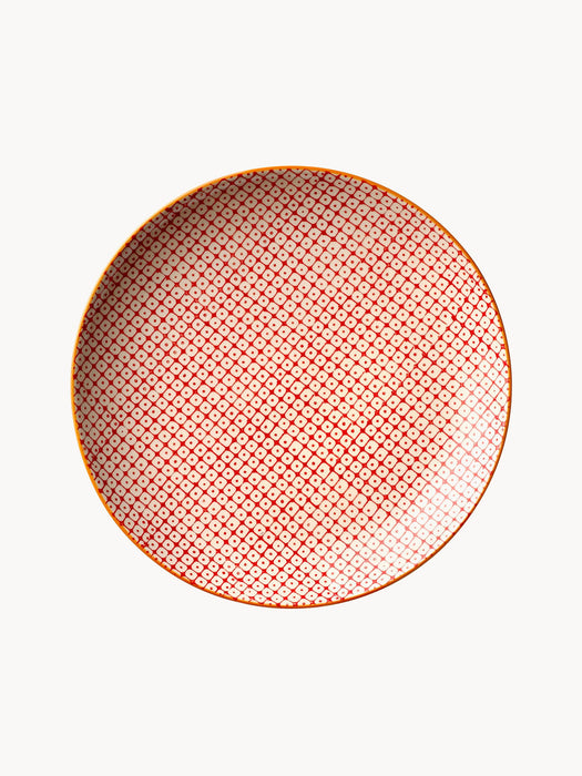 Hand-Painted Breakfast Plates Carla with Playful Pattern, Set of 3