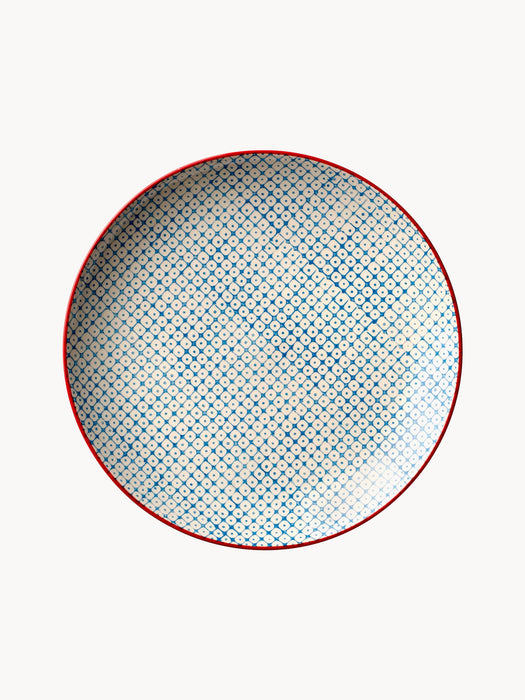 Hand-Painted Breakfast Plates Carla with Playful Pattern, Set of 3