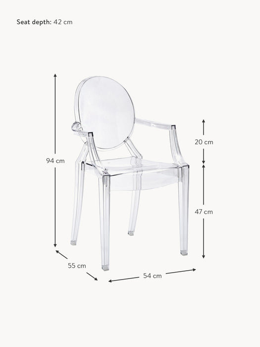 Design Dining Chair Louis Ghost with Armrests