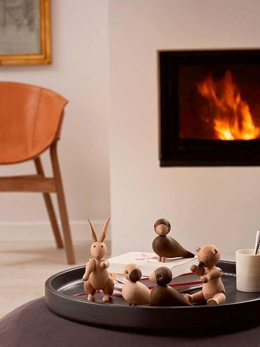 Handmade Oak Wood Decorative Object Rabbit