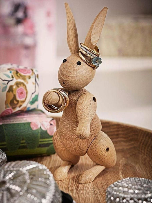Handmade Oak Wood Decorative Object Rabbit