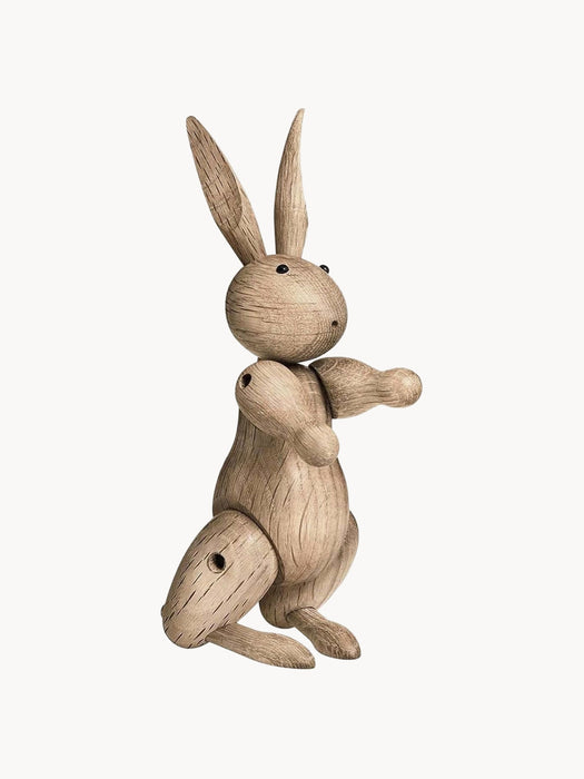 Handmade Oak Wood Decorative Object Rabbit