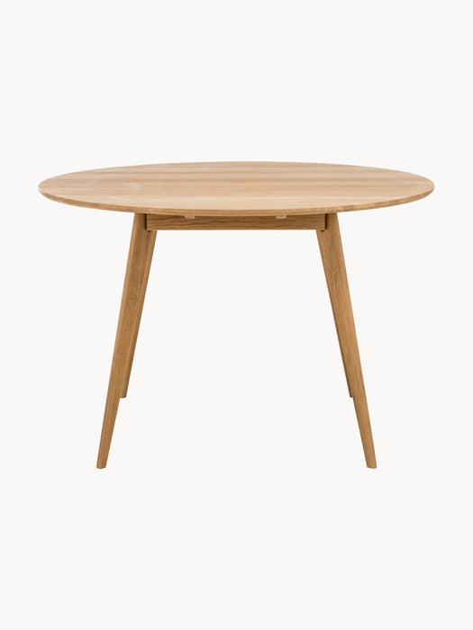 Round Oak Wood Dining Table Yumi 115 cm