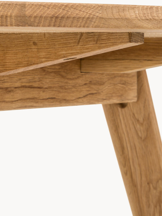 Round Oak Wood Dining Table Yumi 115 cm