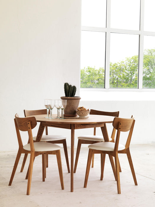 Round Oak Wood Dining Table Yumi 115 cm