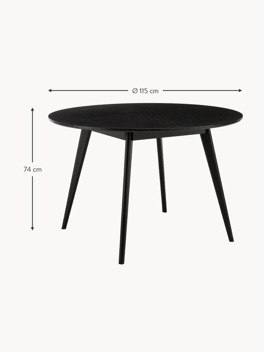 Round Rubberwood Dining Table Yumi 115 cm