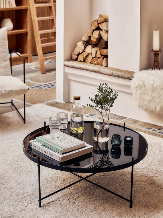 Round Coffee Table Cupid with Removable Glass Top