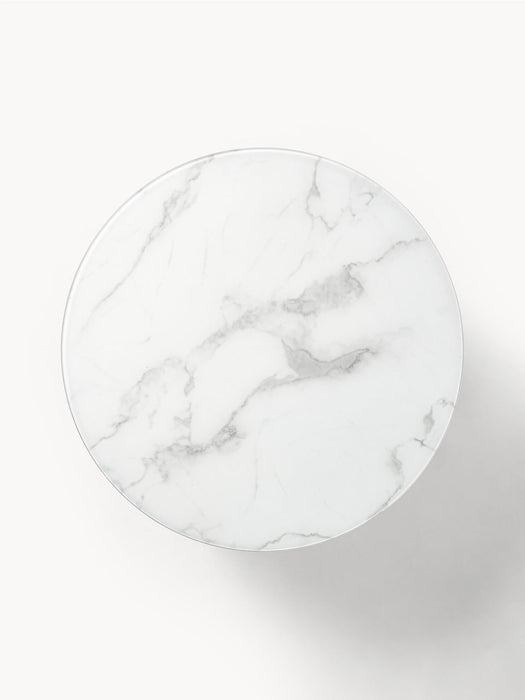 Antigua Round Coffee Table with Marble Effect Glass Top