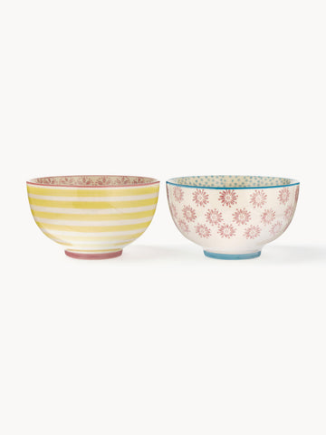 Hand-Painted Patrizia Bowls, Set of 2