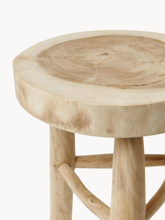 Beachside Round Mungur Wood Stool