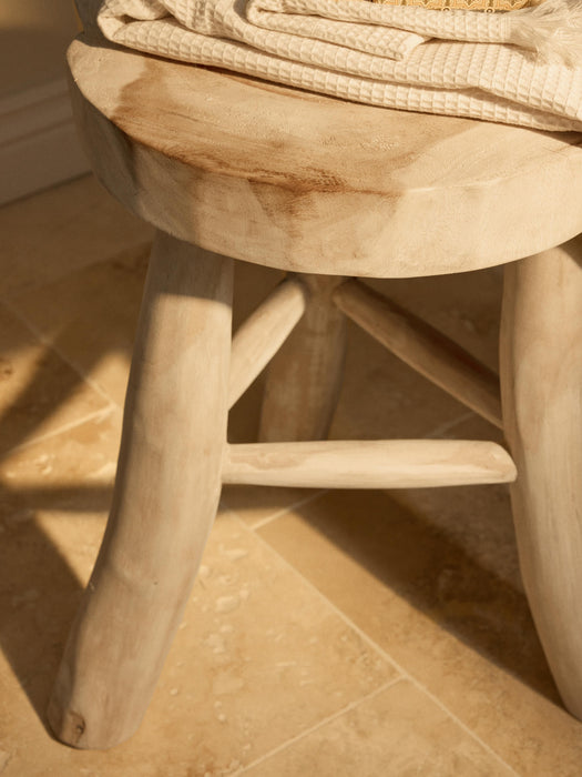 Round Mungur Wood Stool Beachside