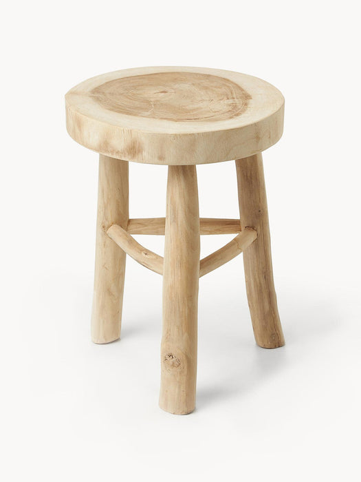 Beachside Round Mungur Wood Stool