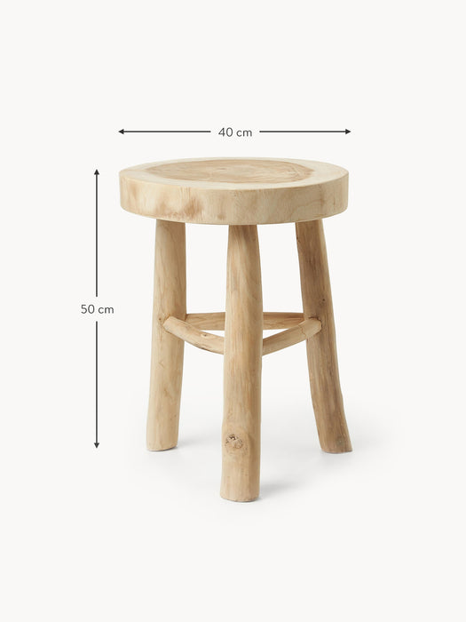Round Mungur Wood Stool Beachside