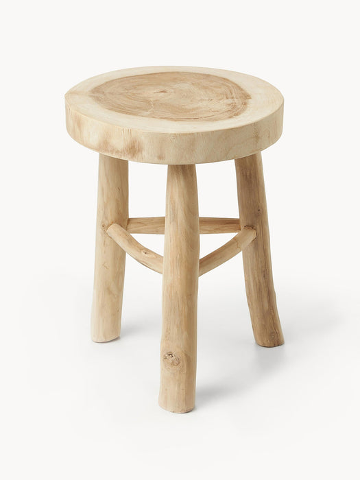 Beachside Round Mungur Wood Stool