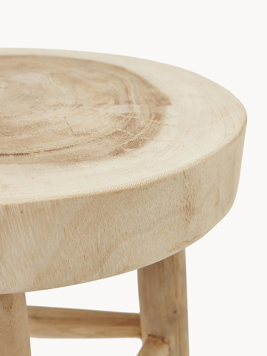 Round Mungur Wood Stool Beachside