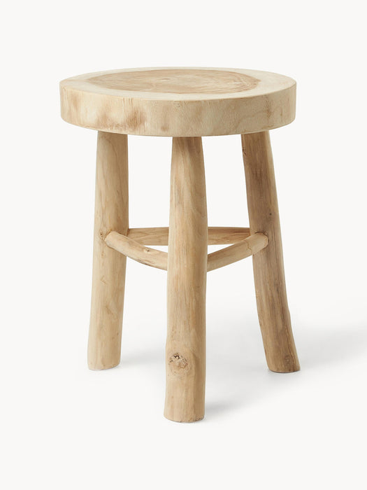 Beachside Round Mungur Wood Stool
