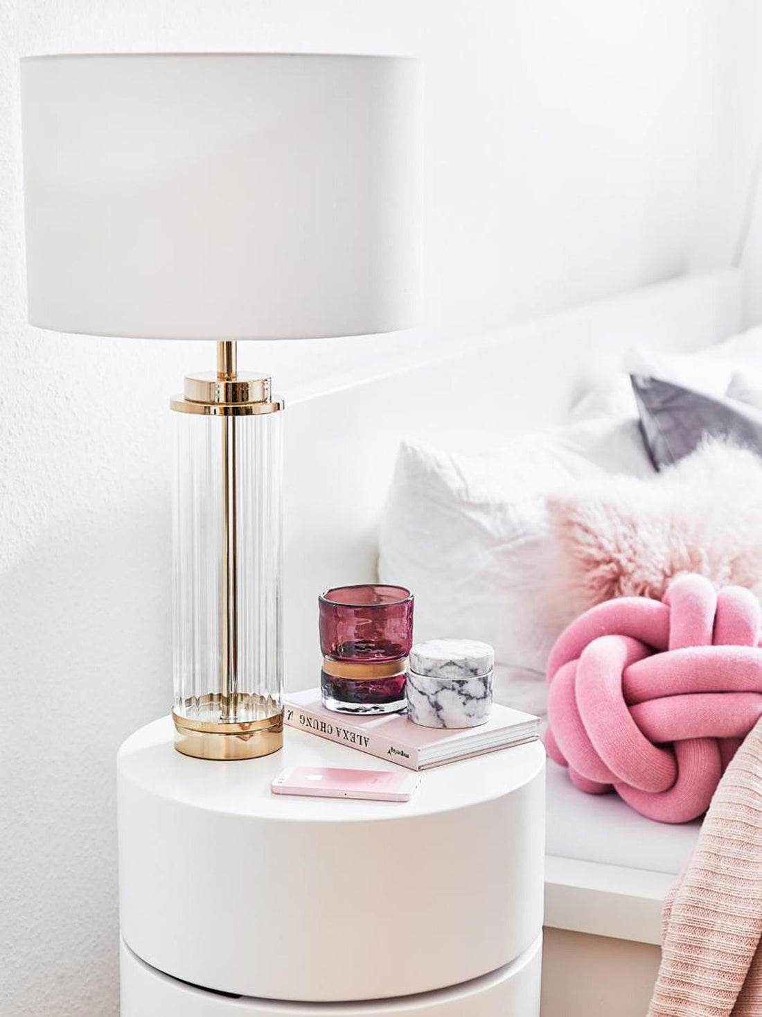 Gabor Large Glam Table Lamp with Glass Base