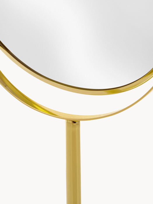 Round Cosmetic Mirror Classic with Magnification and Metal Base