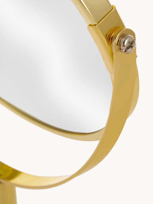 Round Cosmetic Mirror Classic with Magnification and Metal Base