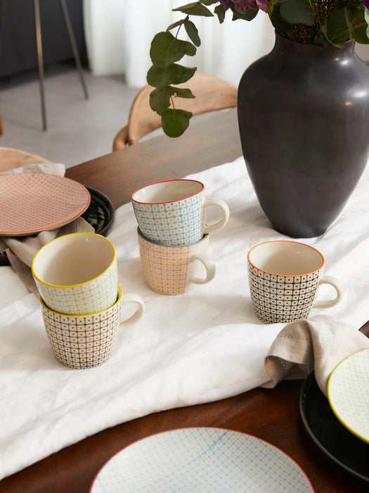 Mugs Carla with Small Pattern Set of 6