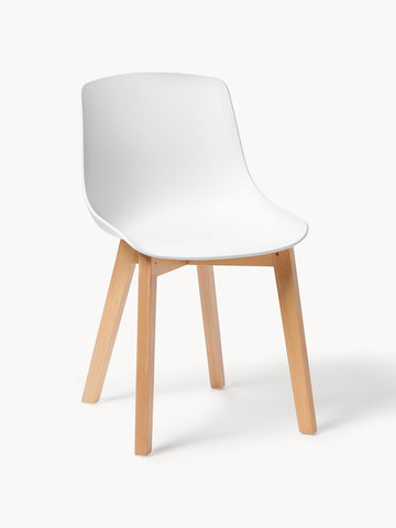 Dave Dining Chairs with Wooden Legs, Set of 2