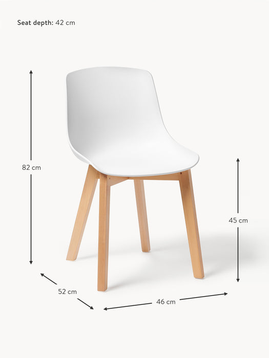 Dining Chairs Dave with Wooden Legs Set of 2