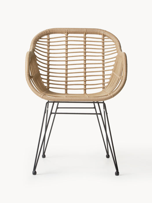 Polyrattan Dining Chairs Costa with Armrests Set of 2