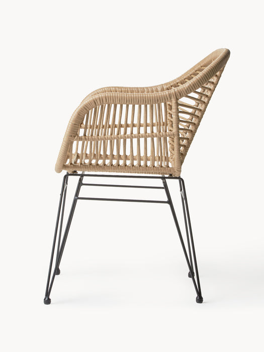 Polyrattan Dining Chairs Costa with Armrests Set of 2