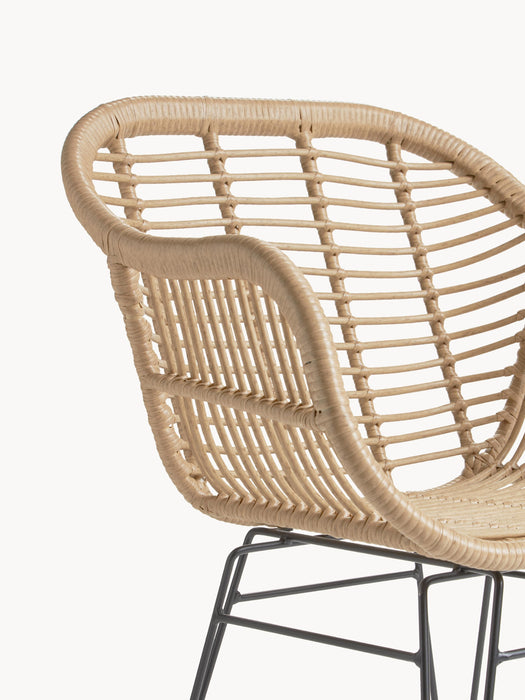 Polyrattan Dining Chairs Costa with Armrests Set of 2