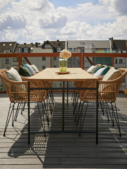 Polyrattan Dining Chairs Costa with Armrests Set of 2