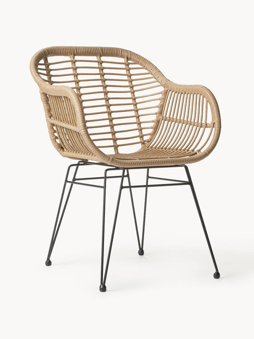 Polyrattan Dining Chairs Costa with Armrests Set of 2