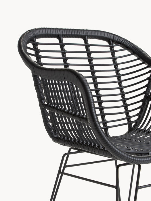 Polyrattan Dining Dining Chairs Costa with Armrests Set of 2