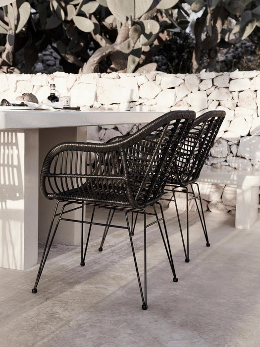 Polyrattan Dining Dining Chairs Costa with Armrests Set of 2