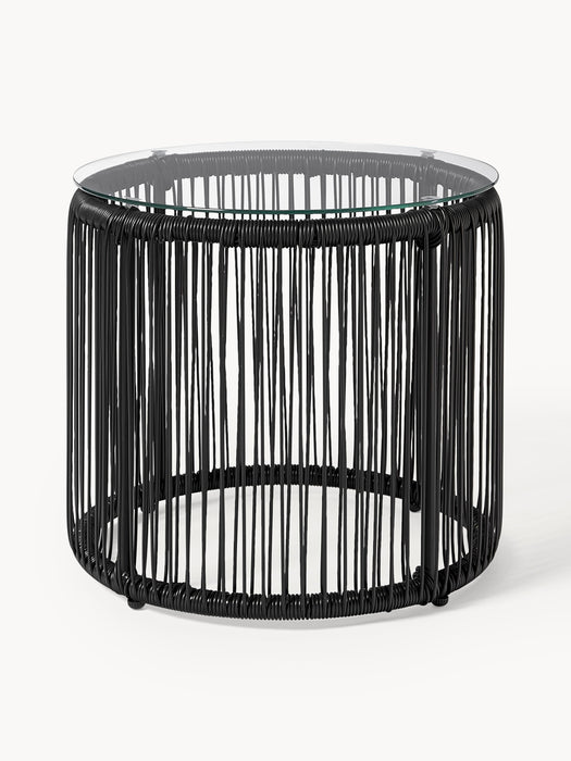 Round Plastic Wickerwork Side Table Bahia