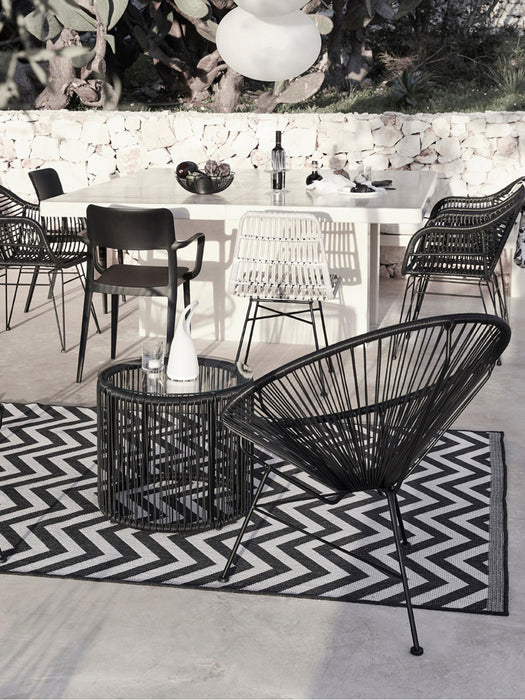 Round Plastic Wickerwork Side Table Bahia