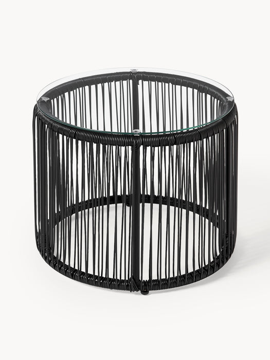 Round Plastic Wickerwork Side Table Bahia