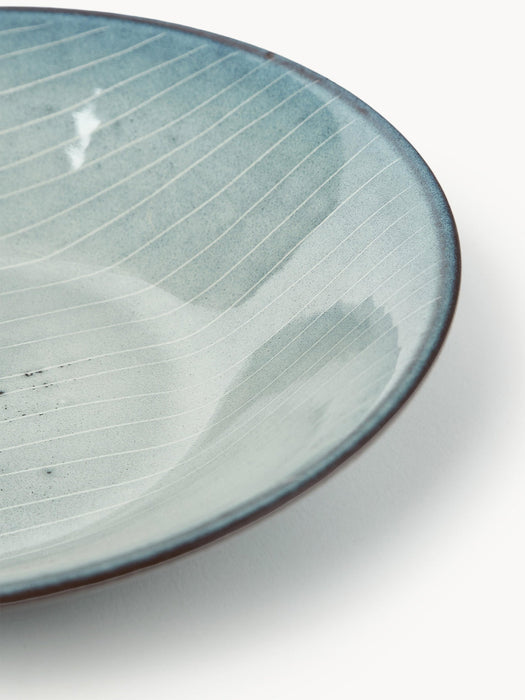 Handmade Soup Plates Nordic Sea, Set of 4