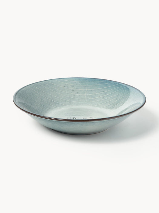 Handmade Soup Plates Nordic Sea, Set of 4