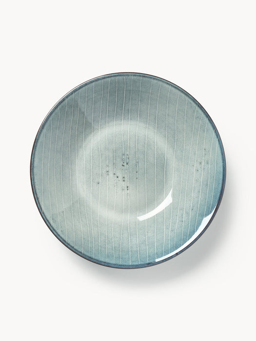 Handmade Soup Plates Nordic Sea, Set of 4
