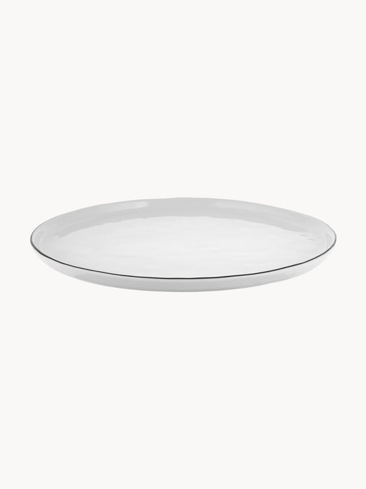 Handmade Porcelain Dinner Plates Salt Set of 4
