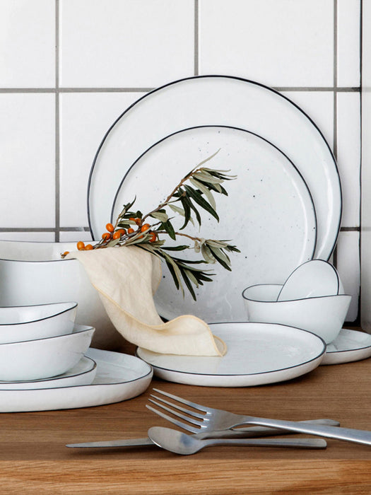 Handmade Porcelain Breakfast Plates Salt, Set of 4