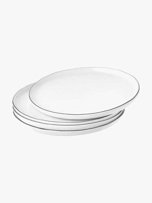 Handmade Porcelain Breakfast Plates Salt, Set of 4
