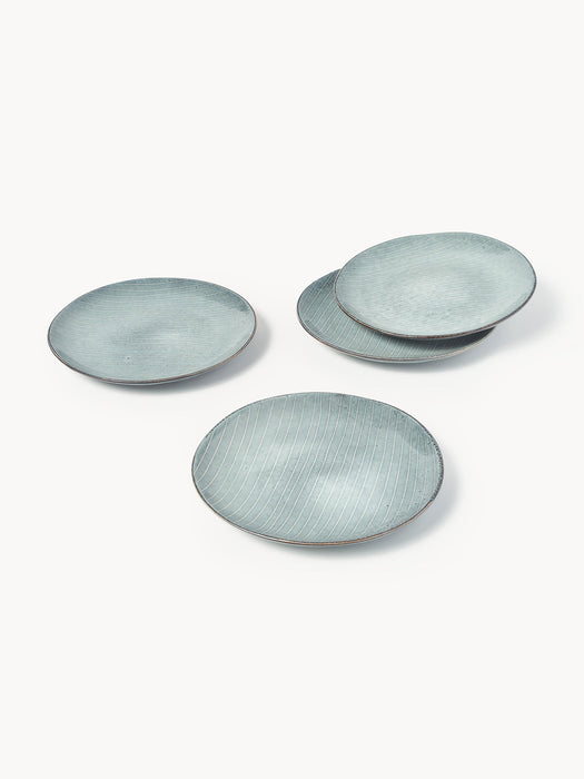 Handmade Breakfast Plates Nordic Sea Set of 4
