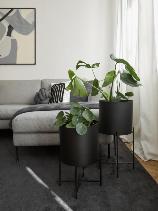 Mina Metal Cover Pots, Set of 2