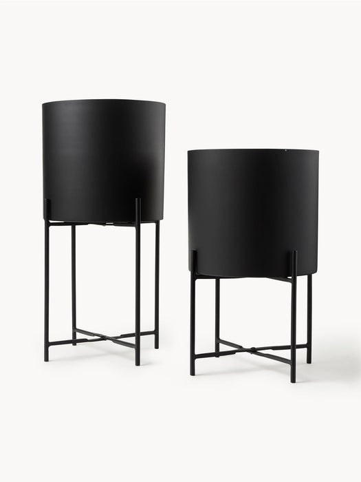 Mina Metal Cover Pots, Set of 2