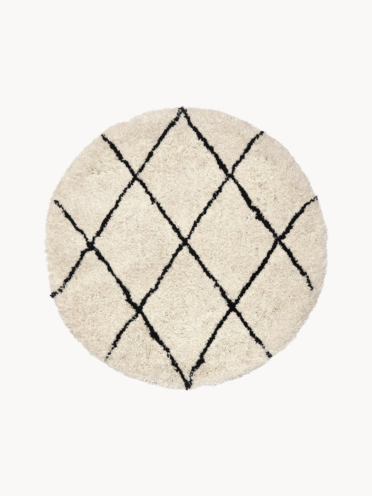 Naima Round Hand-Tufted Fluffy High-Pile Rug