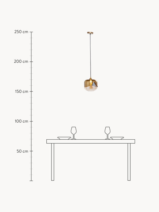 Small Glass Pendant Light Golden Goblet